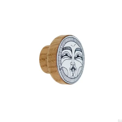 Gałka meblowa Faces Drewniana Dębowa Emaliowana - Olej Bezbarwny Półmat