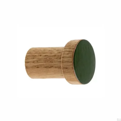 Wieszak ścienny Simple Drewniany Emaliowany Ciemny Zielony - Olej Bezbarwny Półmat