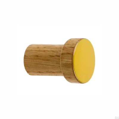 Wieszak ścienny Simple Drewniany Emaliowany Żółty - Olej Bezbarwny Półmat