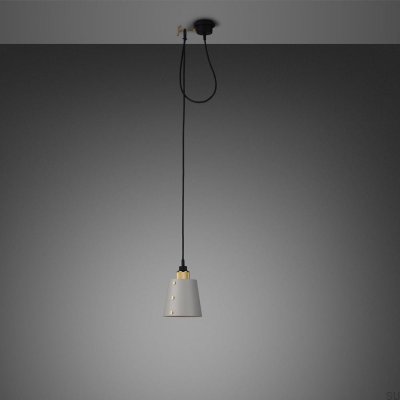 Lampa sufitowa 1.0 Hooked S 2,6 m Stalowa Szara z Mosiądzem