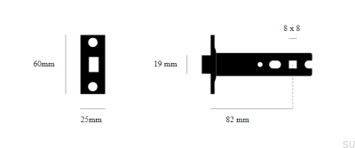Zatrzask rurowy do klamki Latch 82 mm Stalowy Czarny