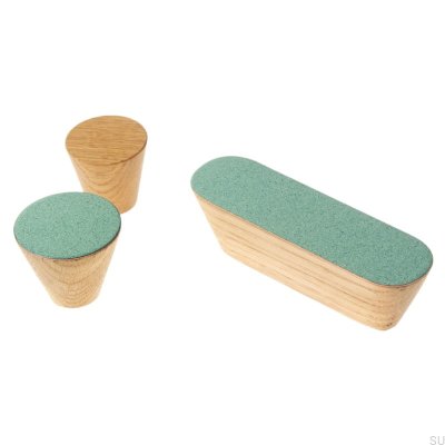 Uchwyt meblowy Melange Solo 60 Emaliowany Zielony - Olej Bezbarwny Półmat