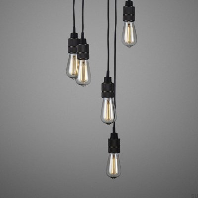 Żyrandol bez kloszy 6.0 Hooked 2,6 m Mosiężny Palony Brąz