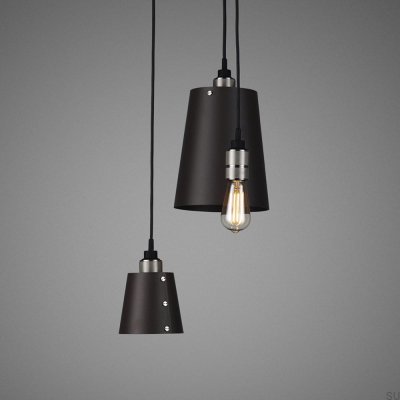 Żyrandol z kloszami 3.0 Hooked 2 m Stalowy Grafitowy ze Srebrnym