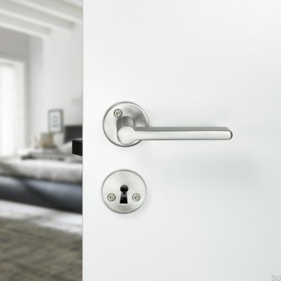 Klamka do drzwi Monza Srebrna szczotkowana Standard Skandynawski