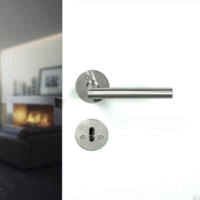 Klamka do drzwi Kastrup 04 Srebrna Szczotkowana Standard Skandynawski