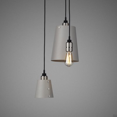 Żyrandol z kloszami 3.0 Hooked 2 m Stalowy Szary ze Srebrnym