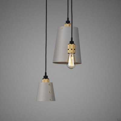 Żyrandol z kloszami 3.0 Hooked 2 m Stalowy Szary z Mosiężnym