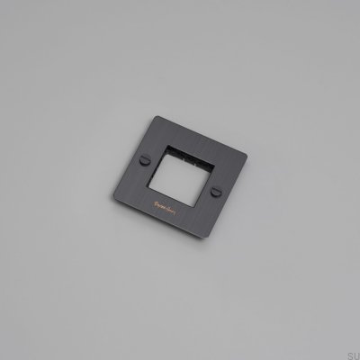 Ramka bez wypełnienia z logotypem Plate 1G Stalowa Mosiężny Palony Brąz Standard Europejski