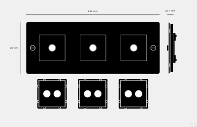 Ramka z wypełnieniem Pozioma Plate 3G Stalowa Mosiężny Palony Brąz Standard Europejski
