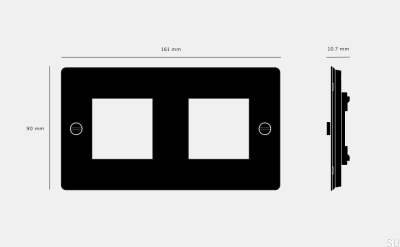 Ramka bez wypełnienia Uniwersalna Plate 2G Stalowa Srebrna Standard Europejski