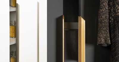 Uchwyt meblowy krawędziowy Vann 350 Złoty szczotkowany