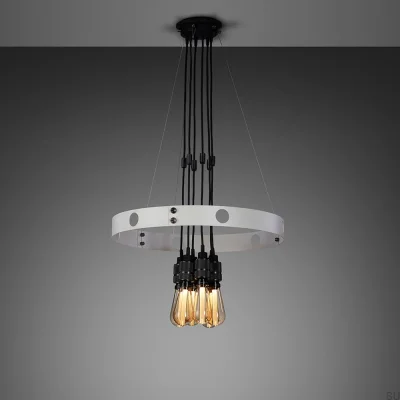 Żyrandol z regulowanymi zwisami Hero 3 m Stalowa Szara z Palonym Brązem