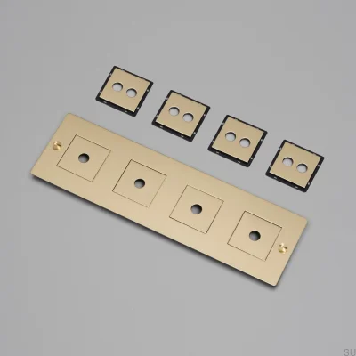 Ramka z wypełnieniem Pozioma Plate 4G Mosiężna Standard Europejski