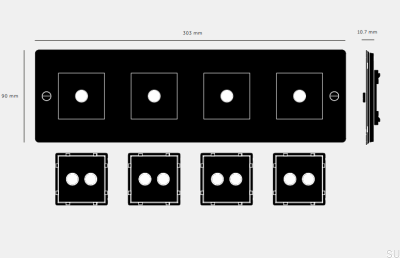 Ramka z wypełnieniem Pozioma Plate 4G Mosiężna Standard Europejski