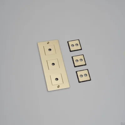 Ramka z wypełnieniem Pionowa Plate 3G Mosiężna Standard Europejski