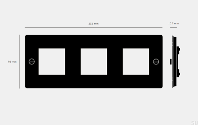 Ramka bez wypełnienia Uniwersalna Plate 3G Stalowa Czarna Standard Europejski