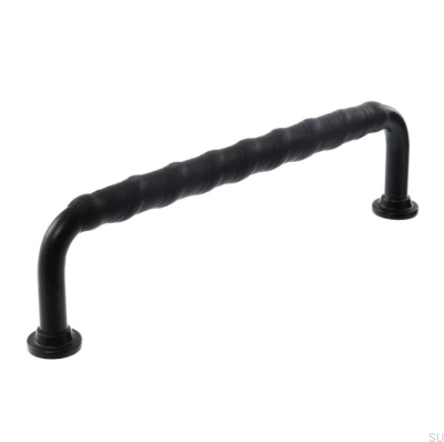Uchwyt meblowy podłużny LL 1353 128 Czarny z Czarną Skórą 
