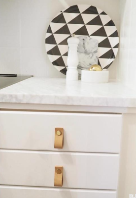 Uchwyt meblowy Loop Skórzany ze Złotym