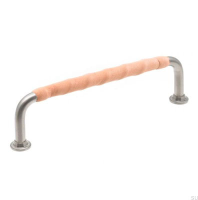 Uchwyt meblowy podłużny 1353 128 Nikiel Szczotkowany ze Skórą