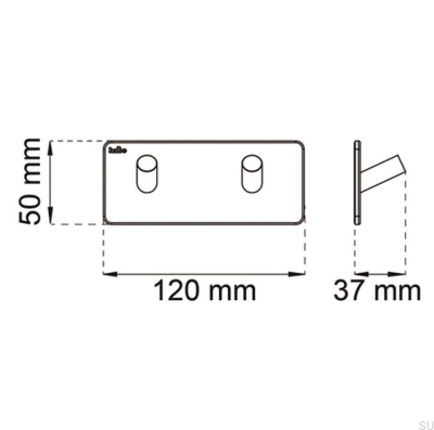 Wieszak ścienny Edge 120 Stal Nierdzewna Czarny