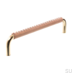 Uchwyt meblowy podłużny 7353 128 Mosiężny Polerowany ze Skórą .png