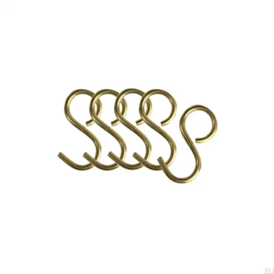 Haczyki do wieszaka kuchennego Aveny Mosiężne Polerowane Nielakierowane (5 sztuk)