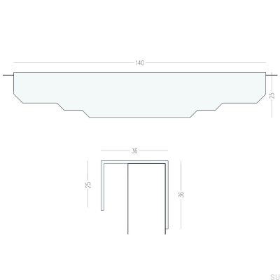Uchwyt meblowy krawędziowy Karla Mosiężny Szczotkowany Nielakierowany