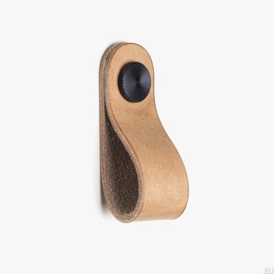 Gałka meblowa Pin Skórzana z czarnym