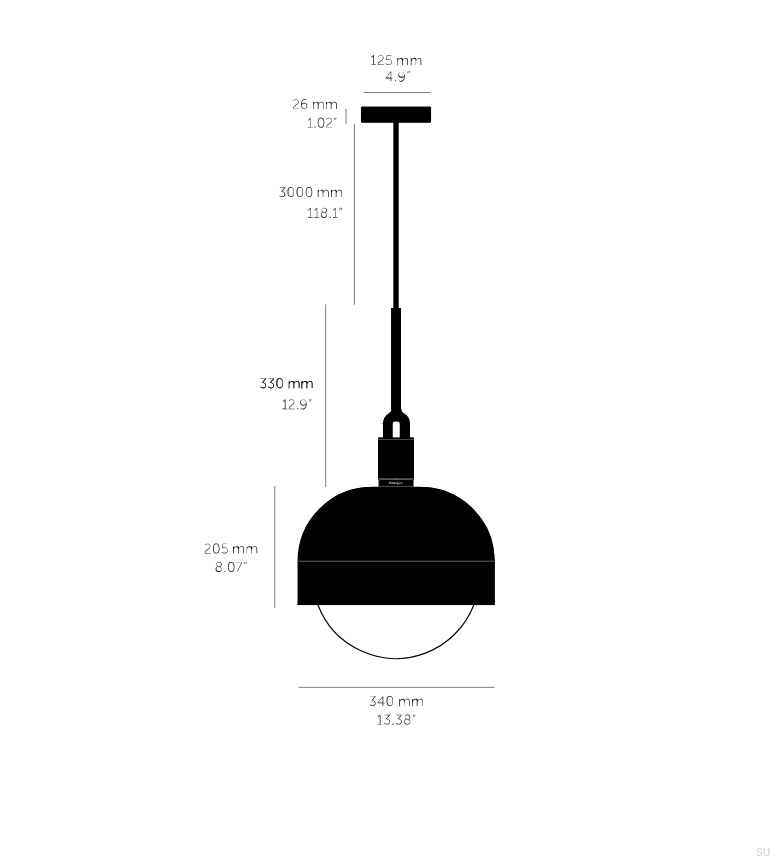 FORKED PENDANT SHADE GLOBE SMOKED .png