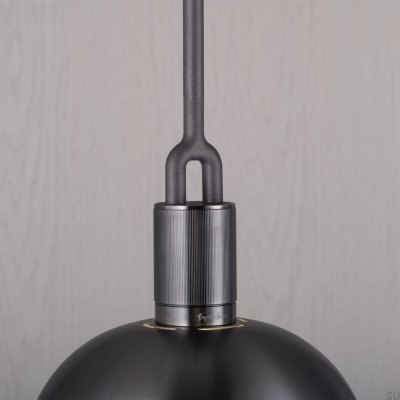 Lampa wisząca z kloszem Forked M z osłoną Stalową Gun Metal z Mlecznym Kloszem
