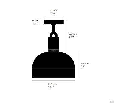 Lampa sufitowa Forked M z osłoną Mosiężną