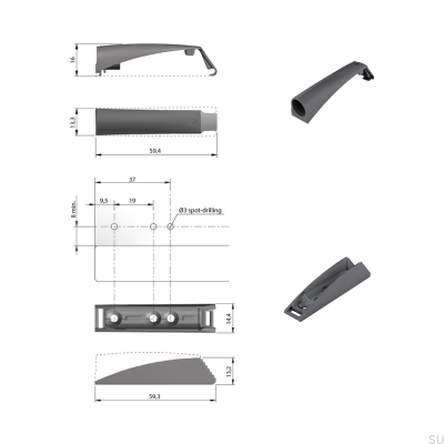 Odbojnik K-Push 20 mm z Magnesem Biały