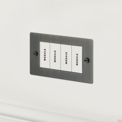 Ramka czteromodułowa Euro Plate 2G Stalowa Mosiężny Palony Brąz Standard Brytyjski