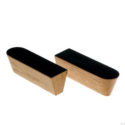 Uchwyt meblowy Twins Black 60 Emaliowany Czarny - Olej Bezbarwny Półmat