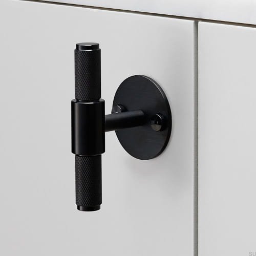 Uchwyt meblowy metalowy T-bar z podkładką na meblu