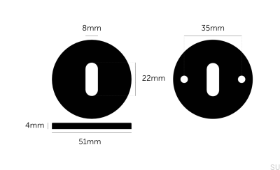 Szyld Prosty Traditional 35 mm Mosiężny