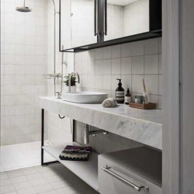 Uchwyt meblowy podłużny z podkładką Plate Cross 125 Mosiężny Palony Brąz