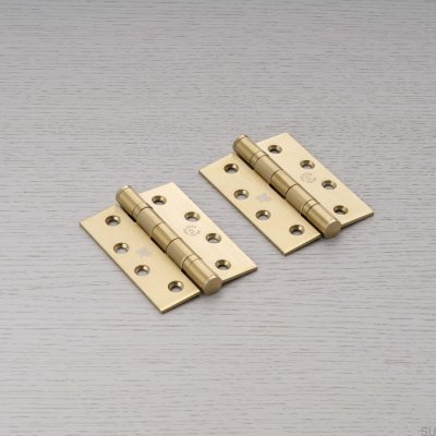 Zawiasy do drzwi Hinge 102 x 76 x 3 mm Stalowe Złote (zestaw 2 szt.)