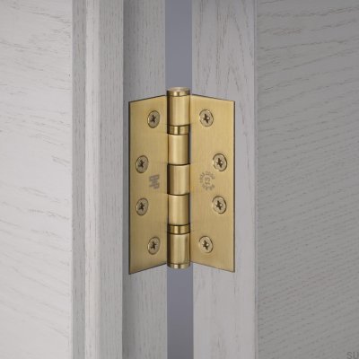 Zawiasy do drzwi Hinge 102 x 76 x 3 mm Stalowe Złote (zestaw 2 szt.)