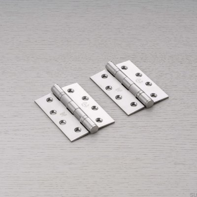 Zawiasy do drzwi Hinge 102 x 76 x 3 mm Stalowe Srebrne (zestaw 2 szt.)