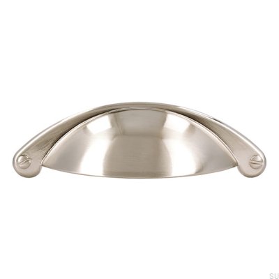 Uchwyt meblowy muszlowy 1761 64 Srebrny Szczotkowany