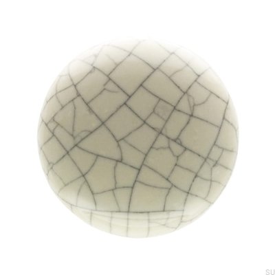 Gałka meblowa SP65 Porcelanowa Biała z Antycznym Złotym