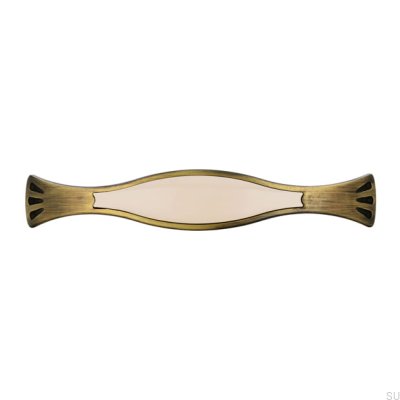 Uchwyt meblowy podłużny 1881 96 Antyczny Brąz z Beżowym