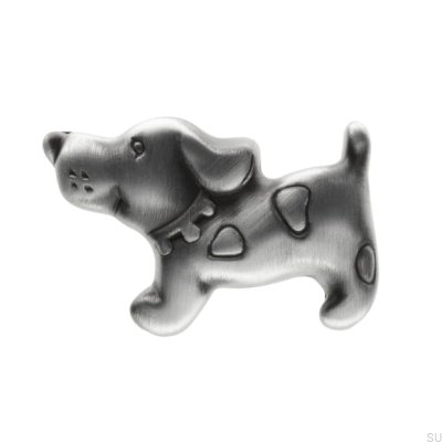 Gałka meblowa Pies 1885 Antyczna Srebrna