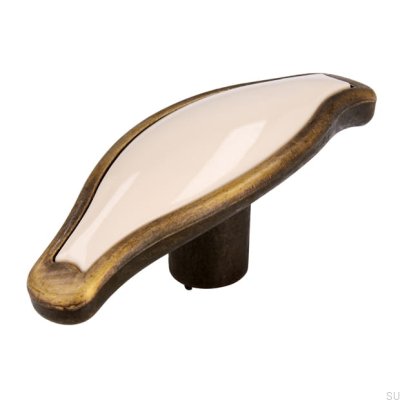 Gałka meblowa 1889 Antyczny Brąz z Beżowym