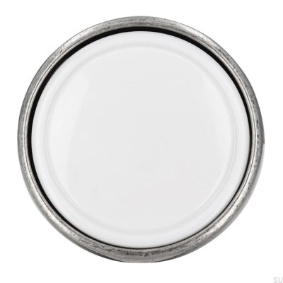 Gałka meblowa 1971 30 Antyczna Srebrna z Białym