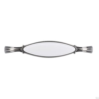 Uchwyt meblowy podłużny 1973 96 Antyczny Srebrny z Białym