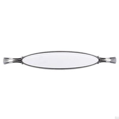 Uchwyt meblowy podłużny 1973 128 Antyczny Srebrny z Białym