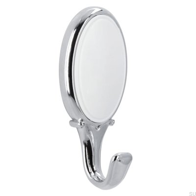 Wieszak ścienny 1979 Chrom Polerowany z Białym